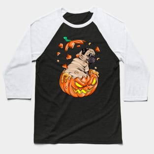 Pug In The Pumpkin tshirt halloween costume funny gift t-shirt Baseball T-Shirt